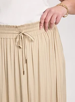 Smocked Waist Satin Maxi Skirt