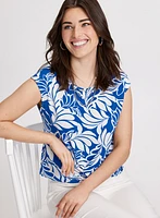 Front Knot Printed Top