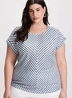 Diagonal Stripe Cap Sleeve Top