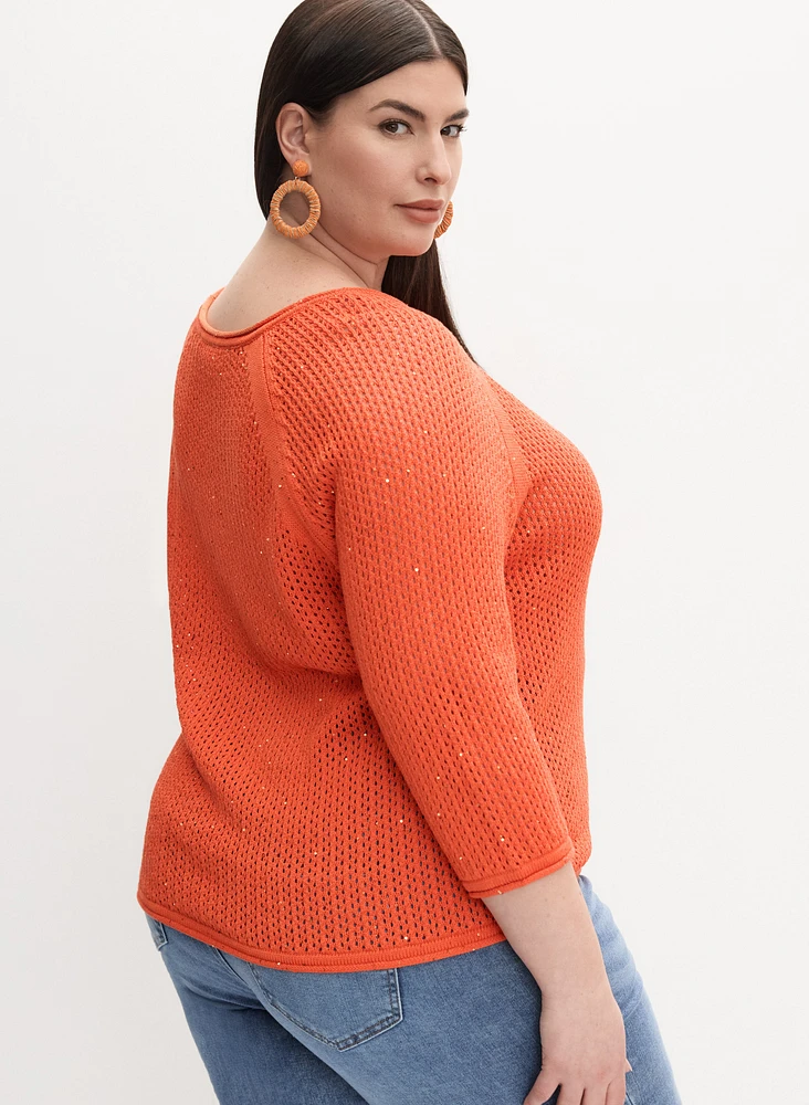 Pull en tricot ajouré