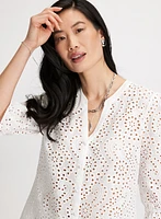 Eyelet Button Down Blouse