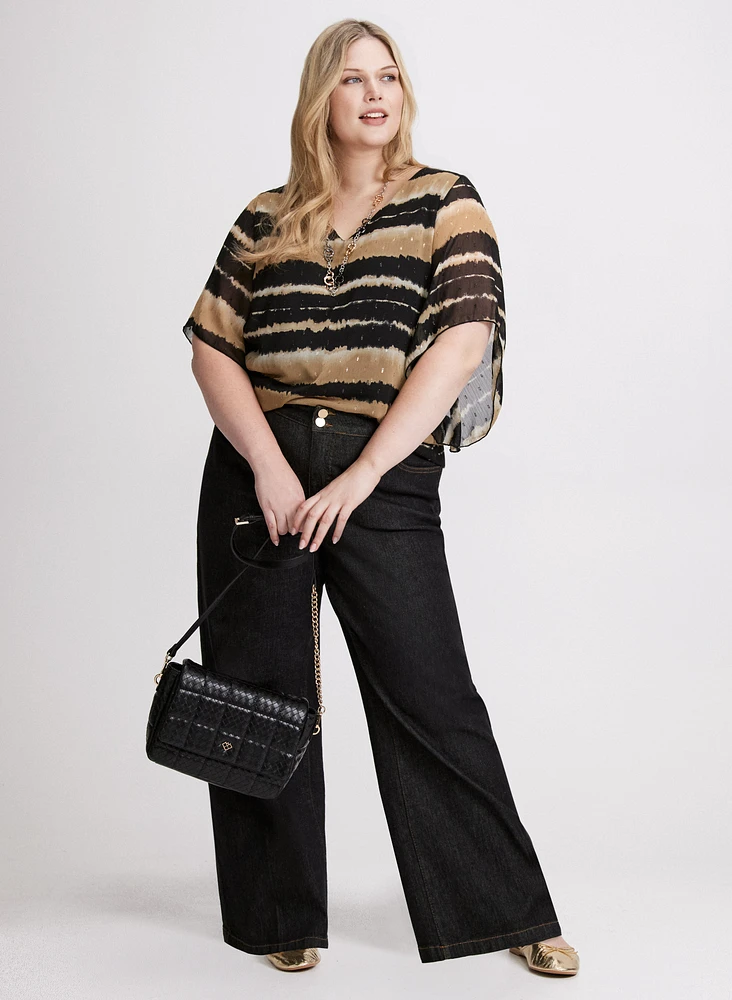Stripe Print Chiffon Top