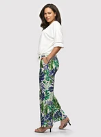 Palm Print Wide Leg Pants