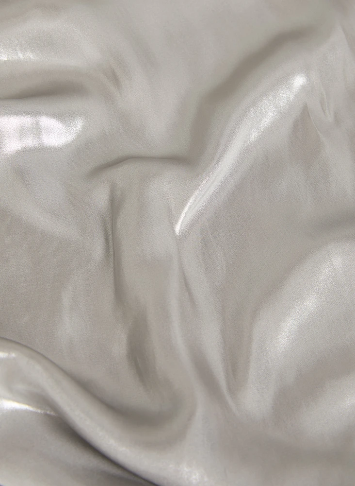 Metallic Flared Cuff Blouse