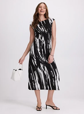 Brush Paint Print Dress