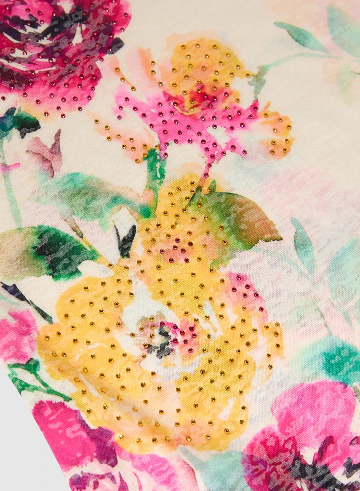 Floral Placement Print T-Shirt