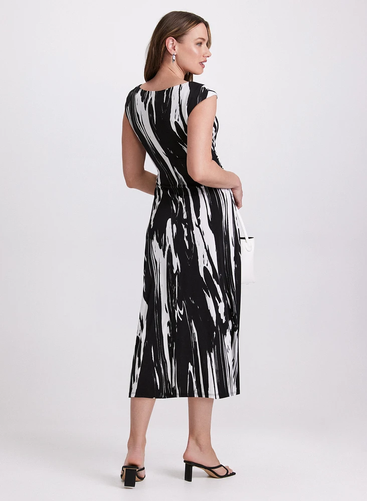 Brush Paint Print Dress