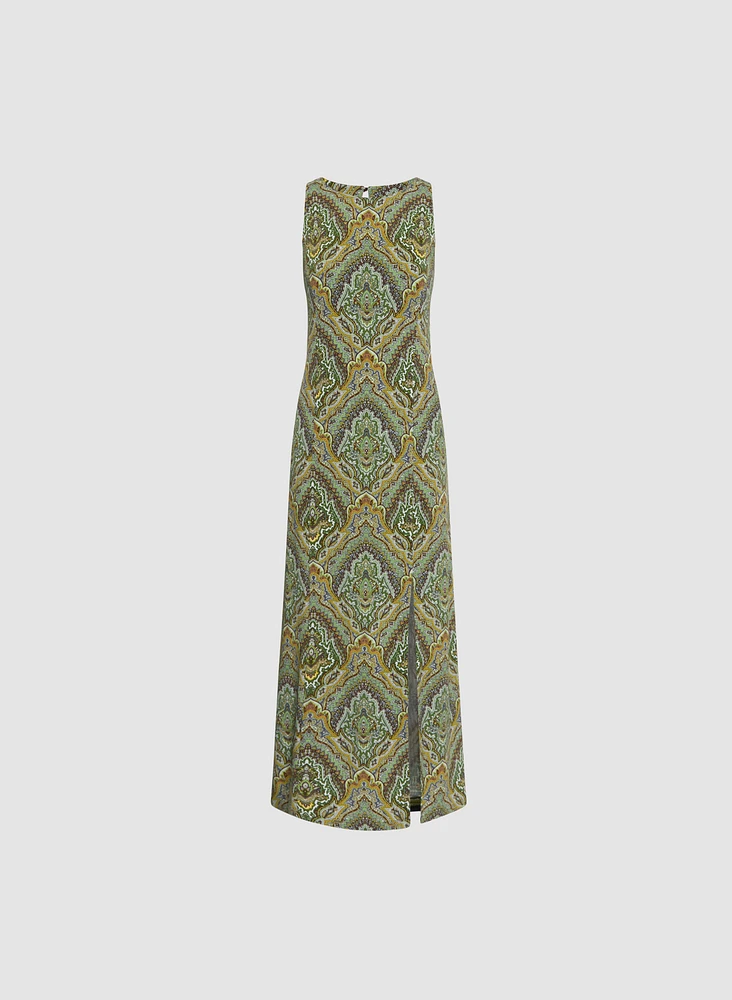 Paisley Slit-Front Dress