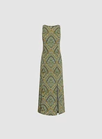 Paisley Slit-Front Dress