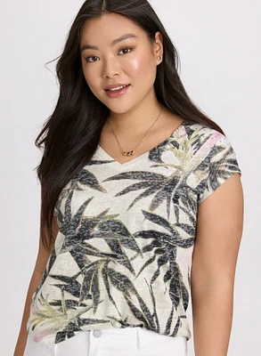 Embellished Palm Print T-Shirt