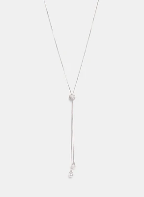 Collier à glissière à pendentif de perles