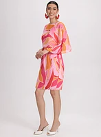 Geometric Print Chiffon Dress