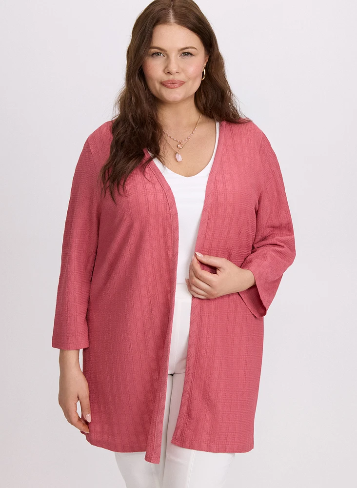 Textured Open Cardigan