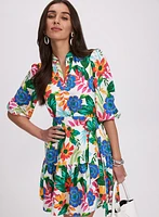 Tropical Floral Print Dress
