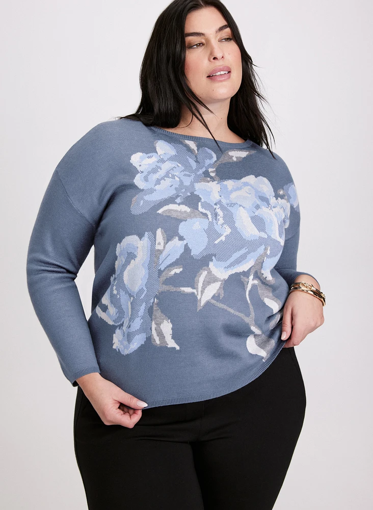 Pull à imprimé floral
