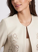 Embroidered Vegan Leather Jacket