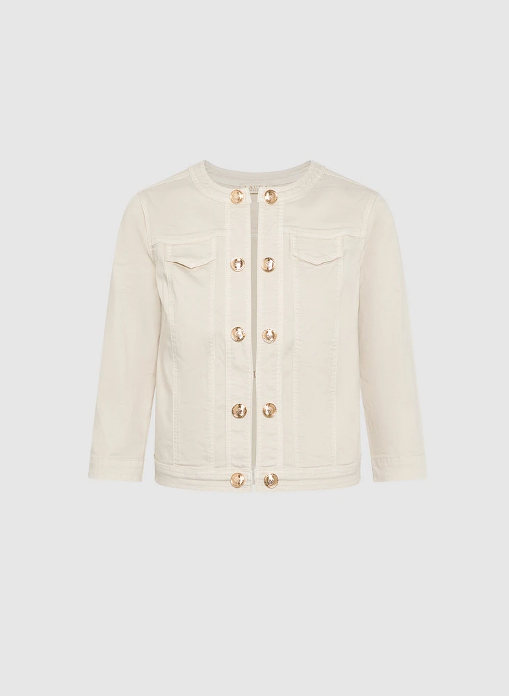 Button Detail Denim Jacket