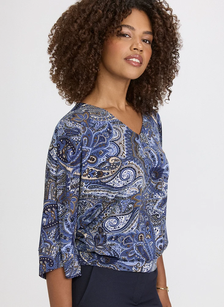 Paisley Flare Sleeve Blouse