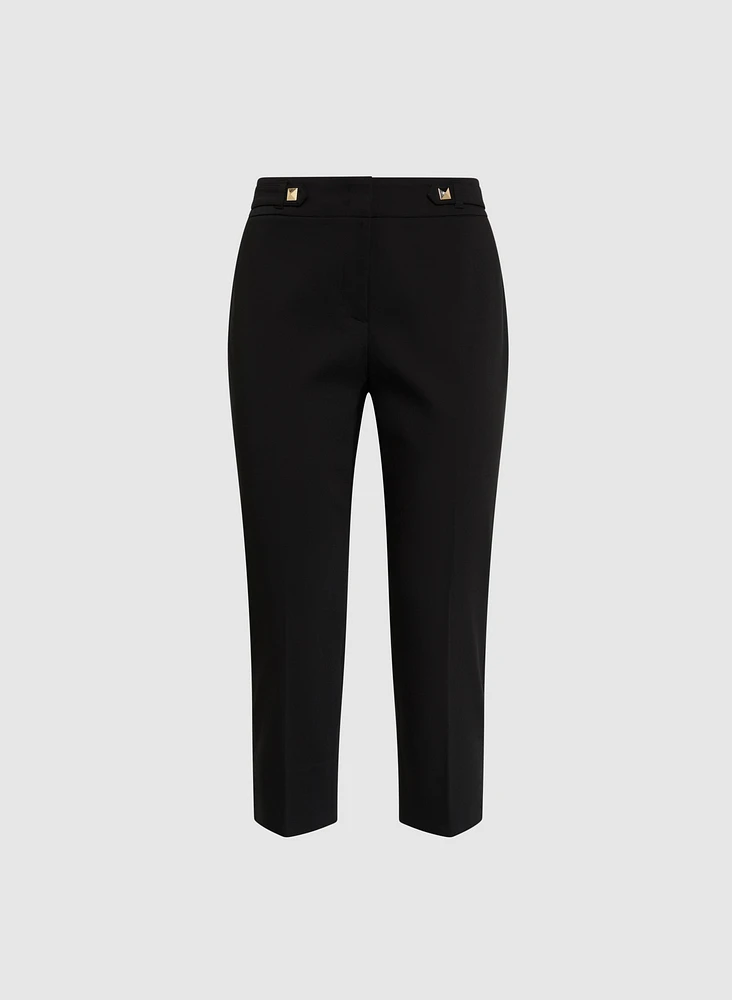 Studded Cotton-Blend Capris