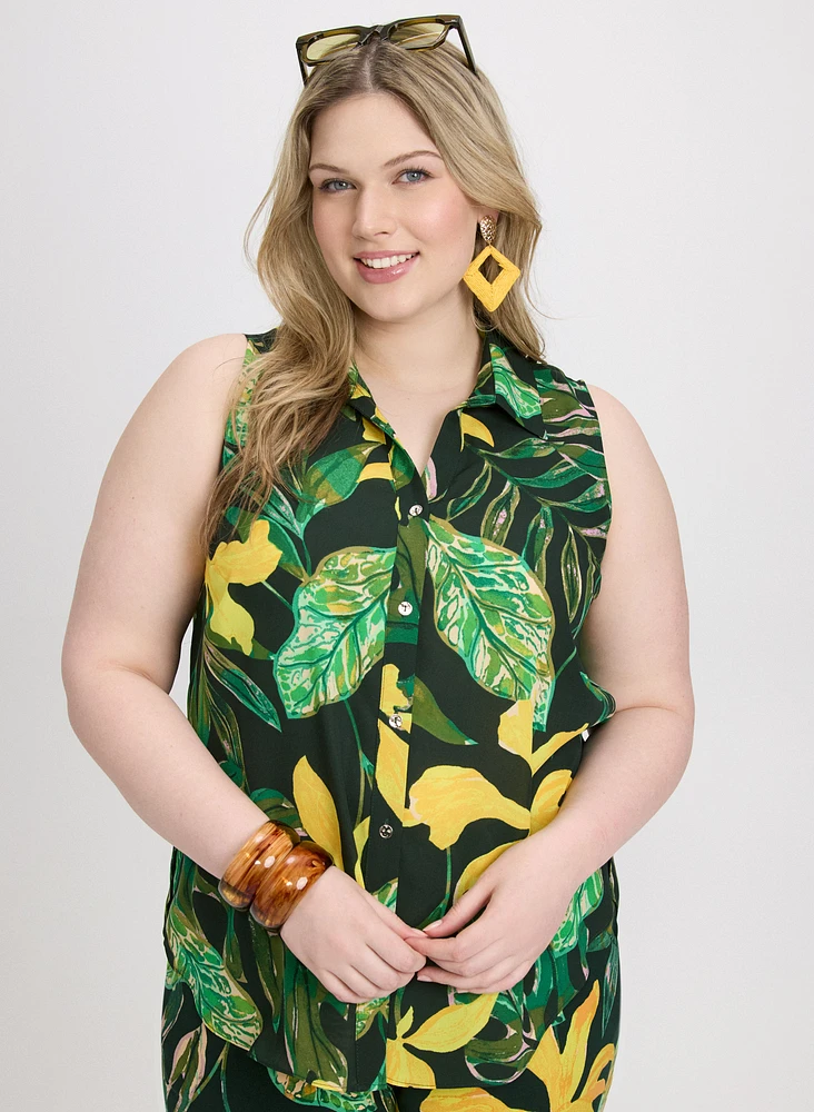 Palm Print Blouse