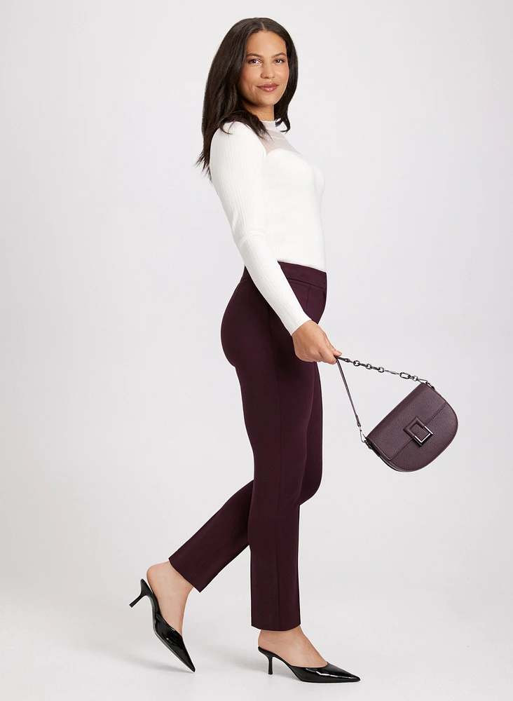 Emma Pintuck Detail Slim-Leg Pants – Regular