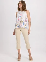 Braided Trim Denim Capris