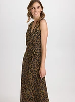 Robe en chiffon à motif léopard
