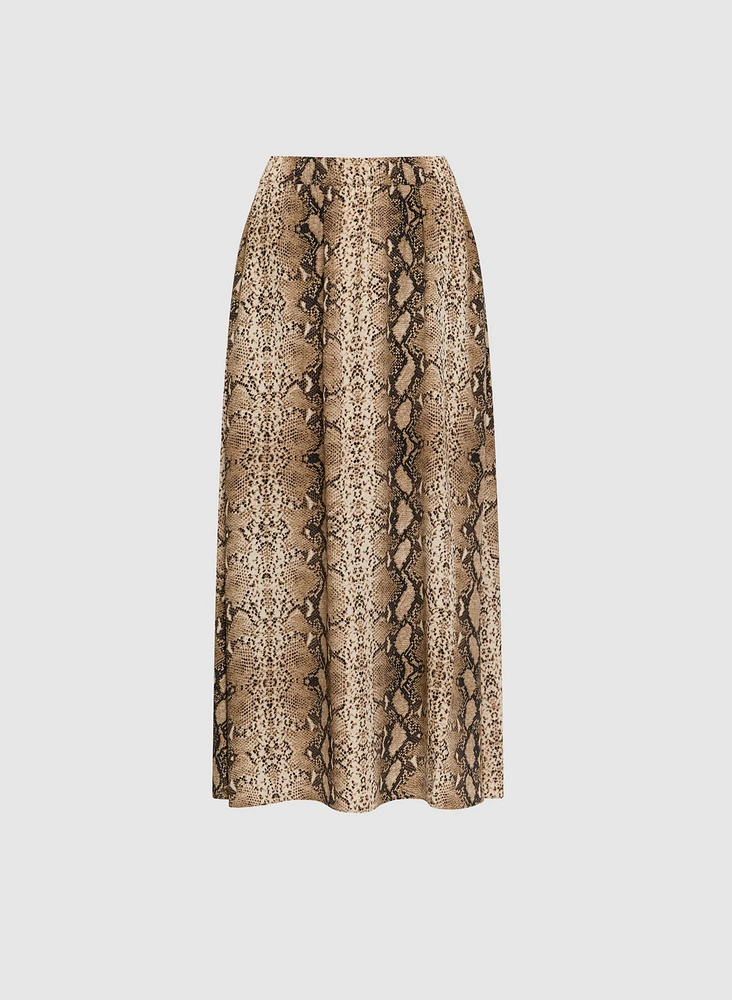 Snake Print Maxi Skirt