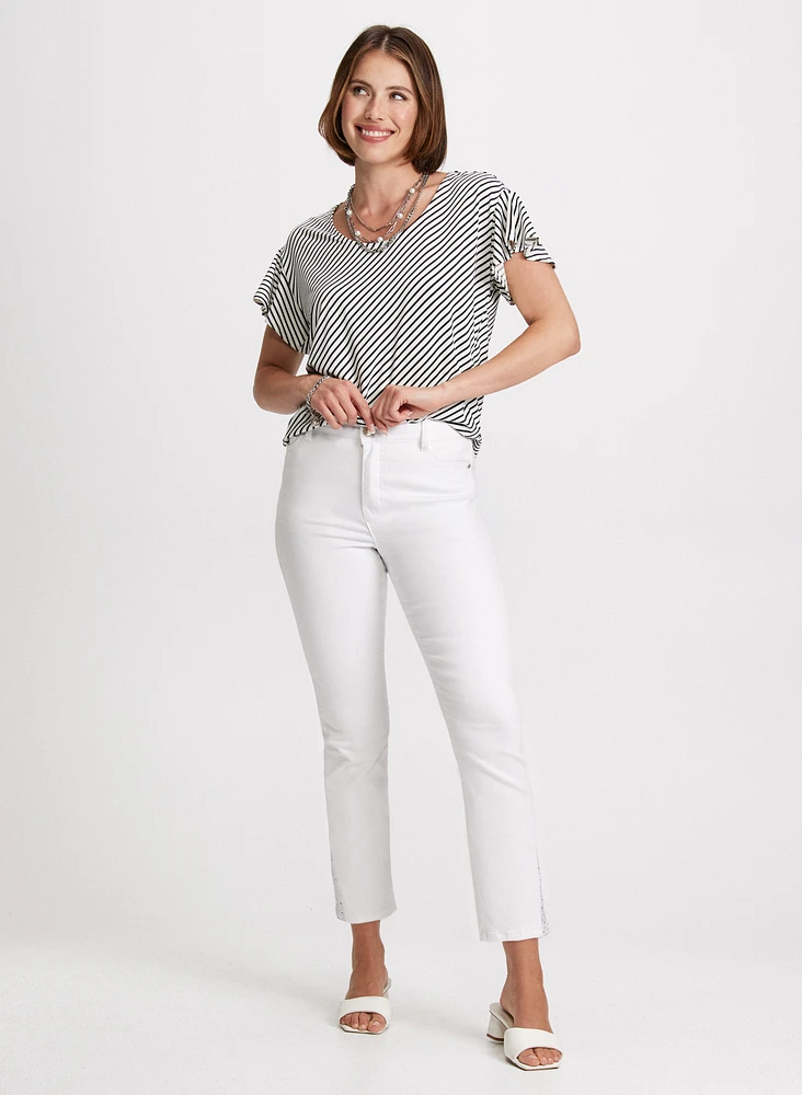 Diagonal Stripe Print Top