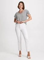 Diagonal Stripe Print Top