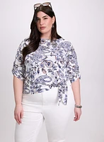 Paisley Tied-Hem Top