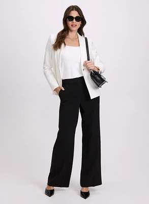 Single-Button Blazer & Olivia Wide-Leg Pants