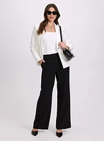 Single-Button Blazer & Olivia Wide-Leg Pants
