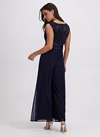 Metallic Pleated Jumpsuit