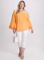 Joseph Ribkoff - Off-Shoulder Lace Trim Blouse