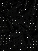 Polka Dot Pleated Mock Neck Top