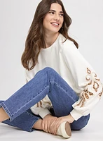 Embroidered Sleeve Top