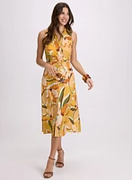 Robe cache-coeur boutonnée à motif floral
