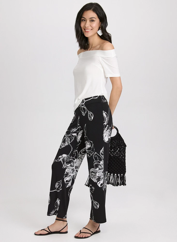 Floral Wide-Leg Pants