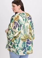 Palm Print Open Blouse