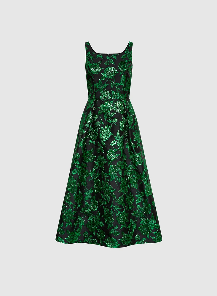 Metallic Jacquard Dress