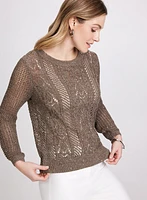 Sequin Detail Openwork Sweater