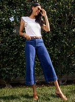 Wide-Leg Capri Jeans