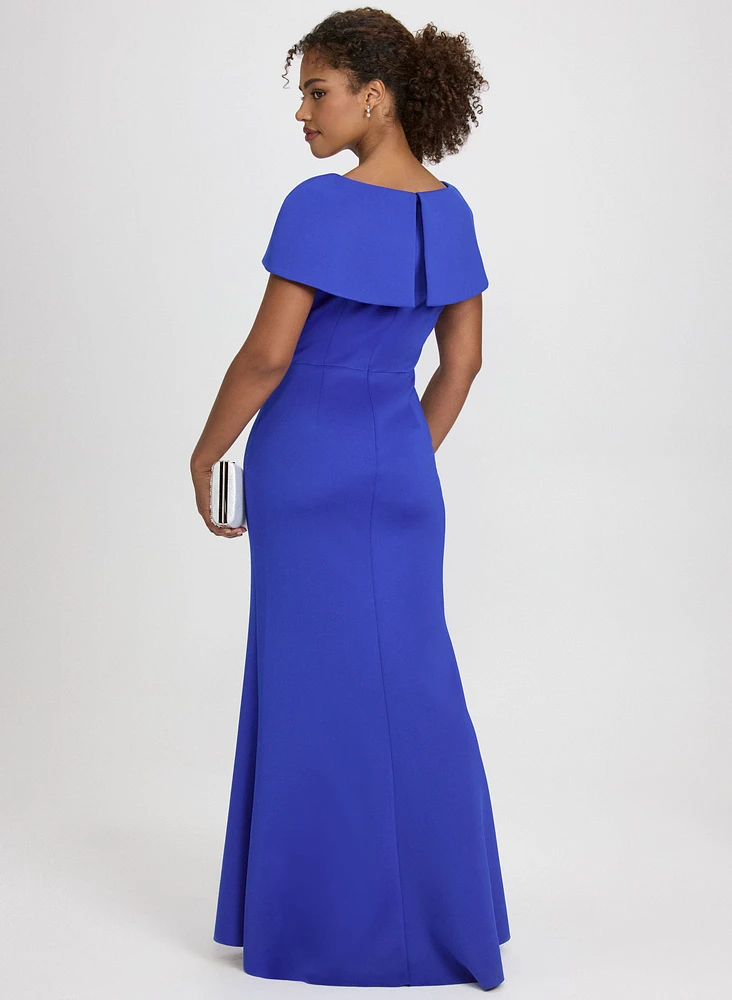 Embellished Capelet Sleeve Dress