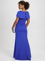 Embellished Capelet Sleeve Dress