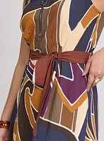 Abstract Zip-Front Dress