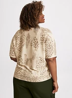 Leopard Print Dolman Sleeve Sweater