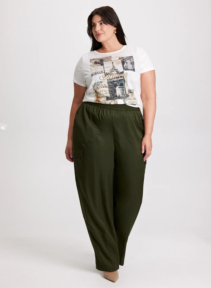 T-shirt à imprimé Paris et pantalon cargo