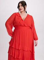 Asymmetric Ruffle Front Dress