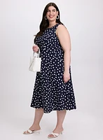 Ruched Waist Polka Dot Dress